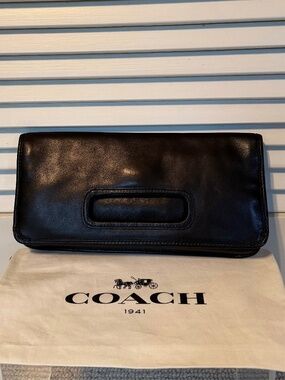 Coach black  foldover Coach clutch bag